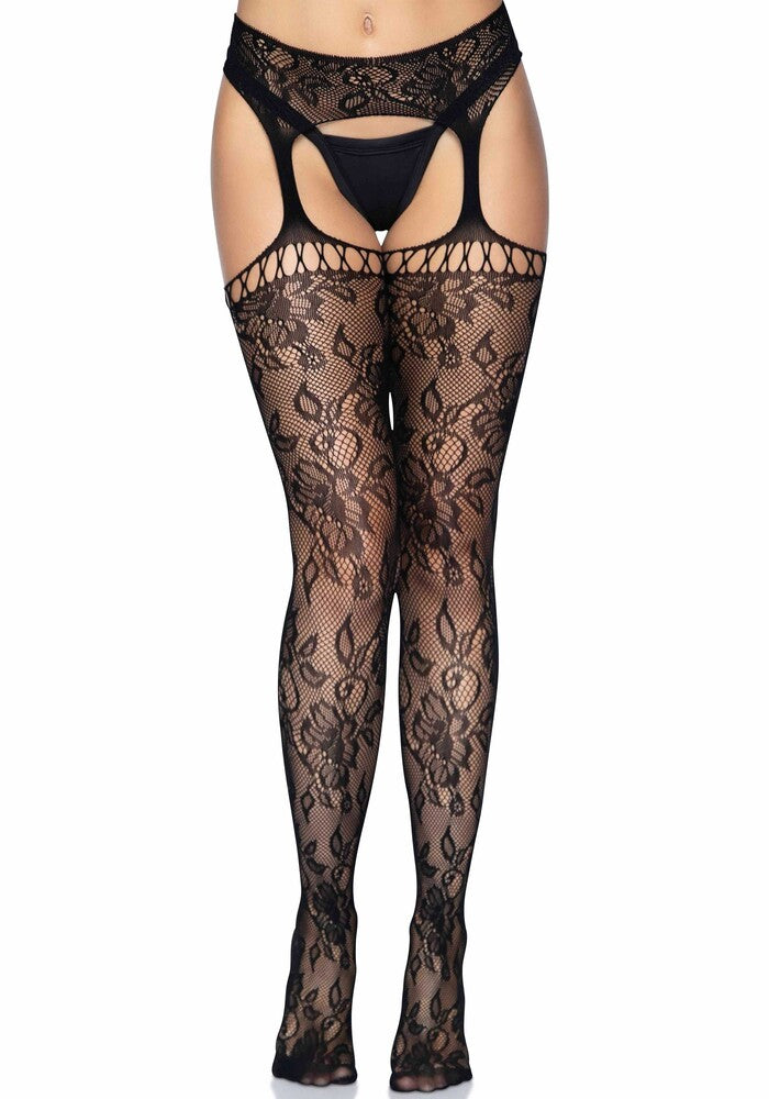 Calze Sexy Lace Garter Belt Stockings Nero - Erotika Shop