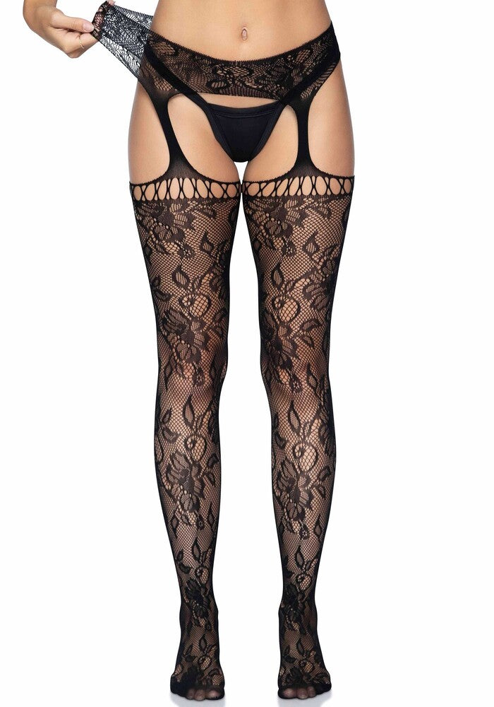 Calze Sexy Lace Garter Belt Stockings Nero - Erotika Shop