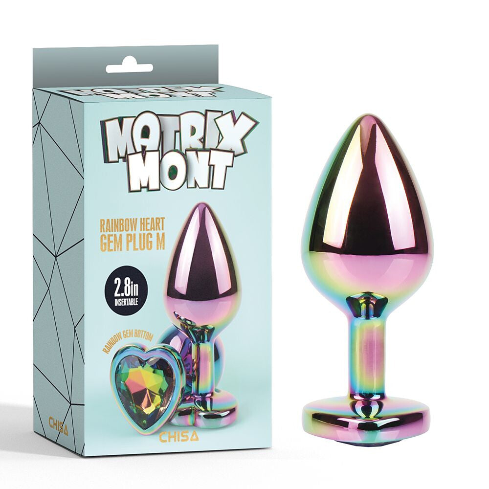 Plug Anale Rainbow Heart Gem Ø 3,3 cm - Erotika Shop