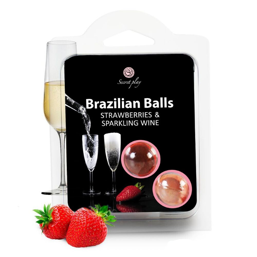 Olio Massaggio Brazilian Balls Fragola e Spumante - Erotika Shop