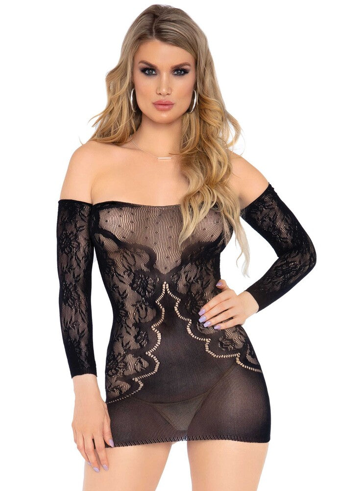 Mini Abito Sexy Off The Shoulder Nero - Erotika Shop