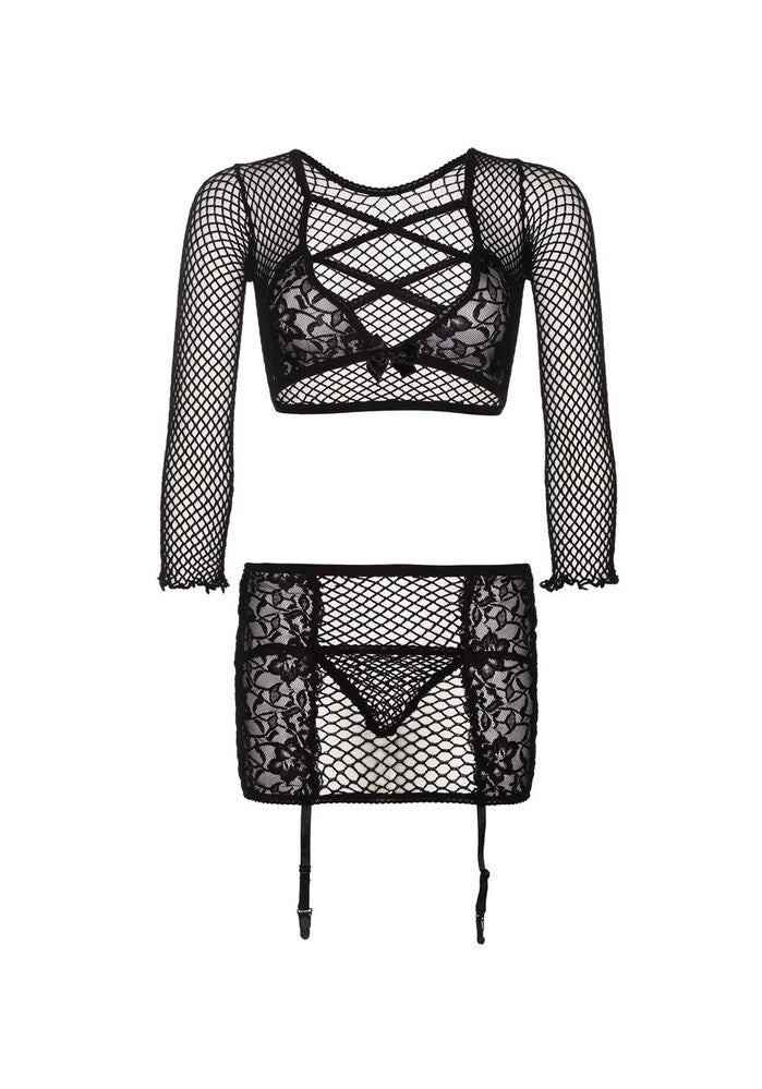 Completino Sexy Crop Top and Garter Skirt - Erotika Shop