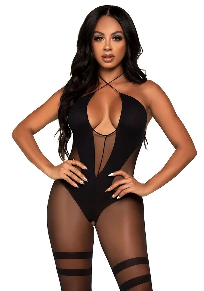 Tuta Sexy Keyhole Twist Nero - Erotika Shop