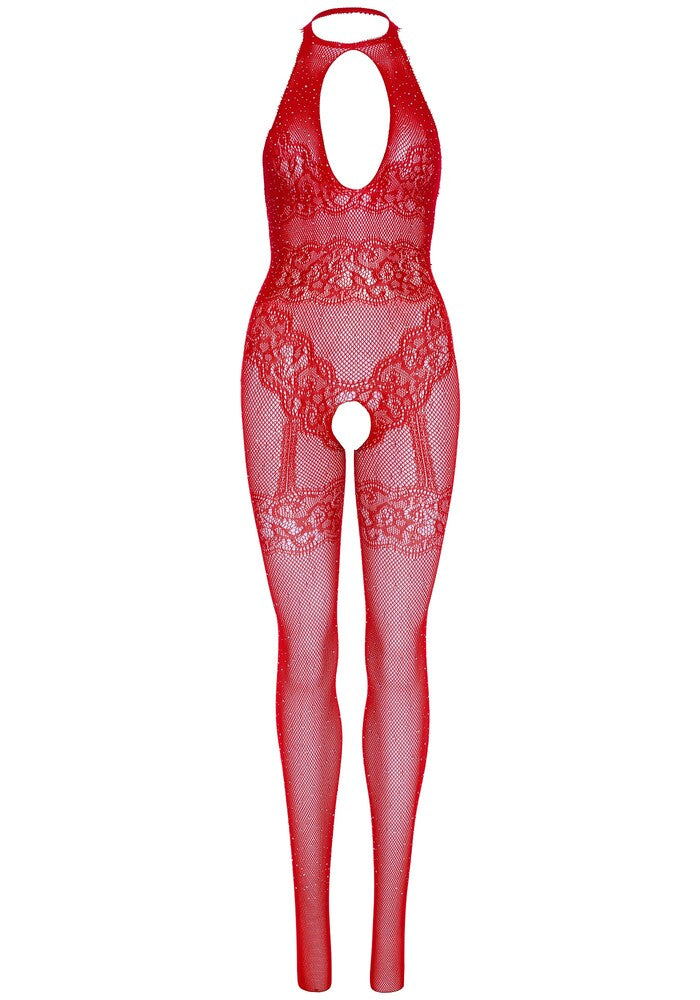 Tuta Sexy Seamless Fishnet Rosso - Erotika Shop