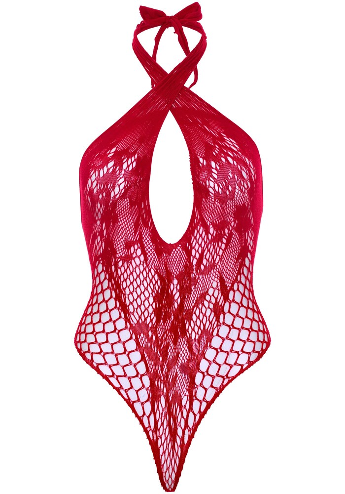 Body Sexy Lace and Net Halter Rosso - Erotika Shop