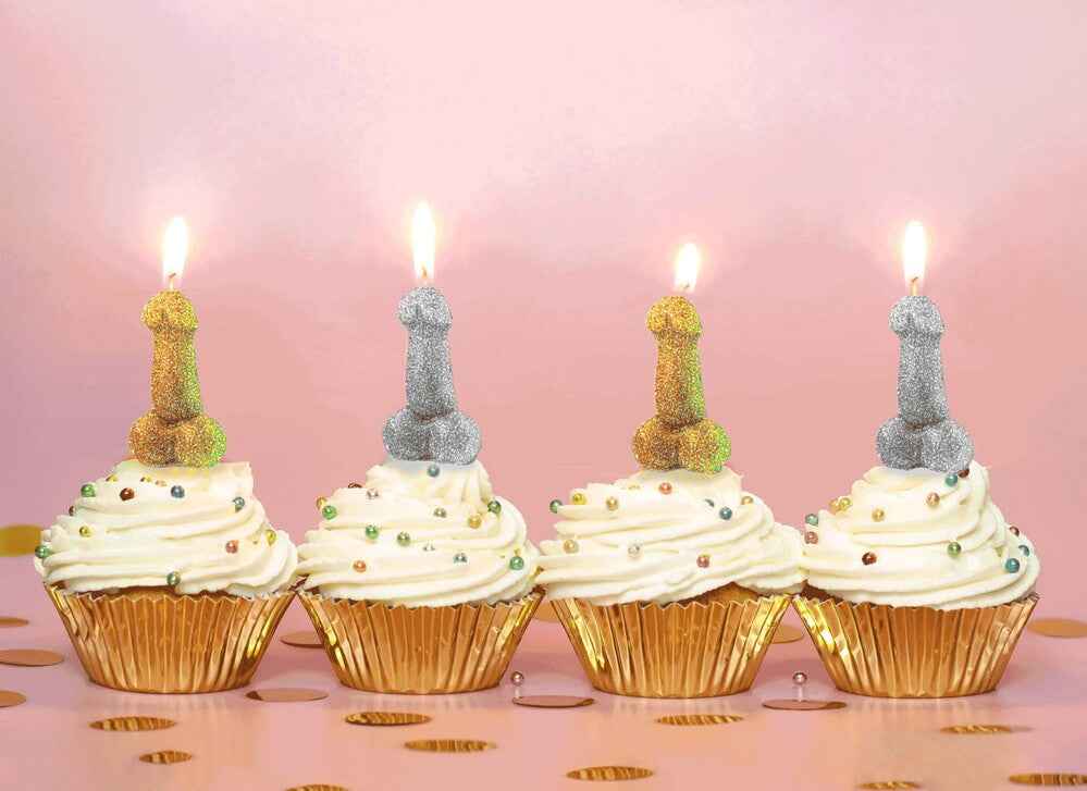 Candeline a Forma di Pene Glitter