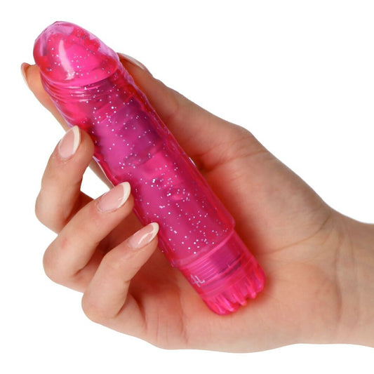 Vibratore Realistico Gleamy Glitter 13,5 cm - Erotika Shop