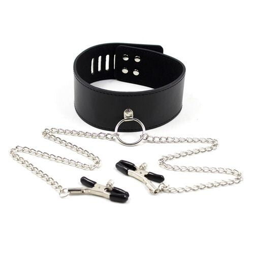 Collare Bondage con Morsetti Leash - Erotika Shop