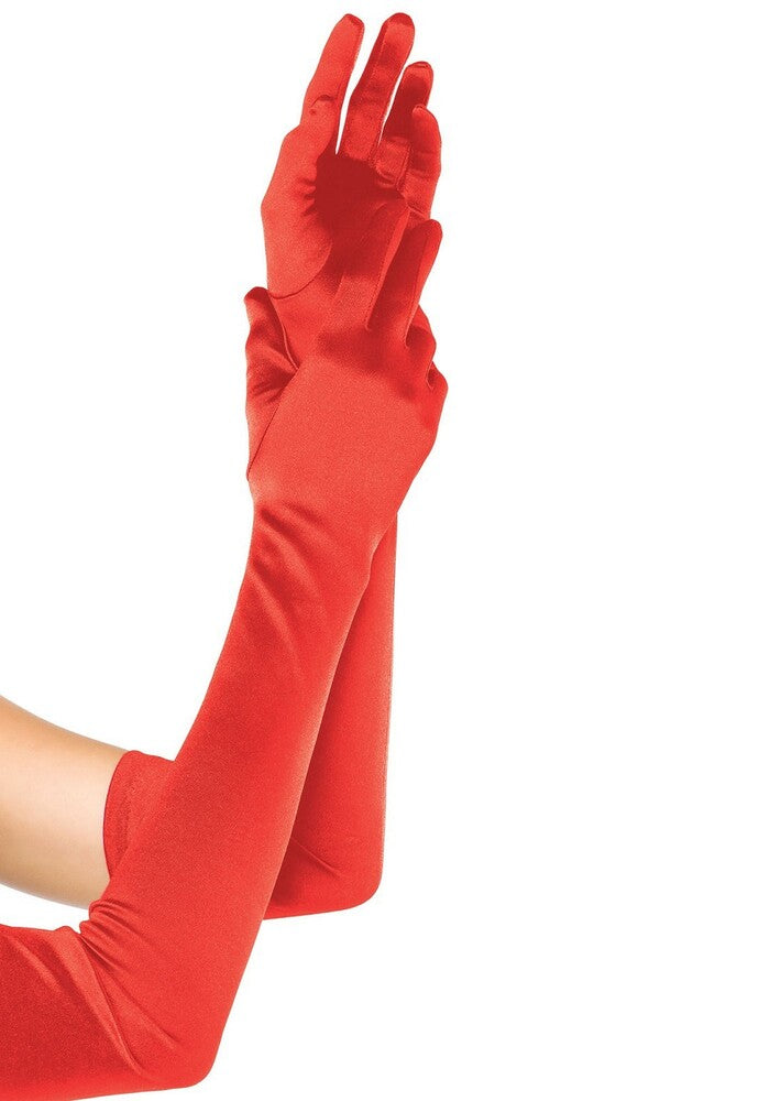 Guanti Sexy Extra Long Satin Rosso - Erotika Shop