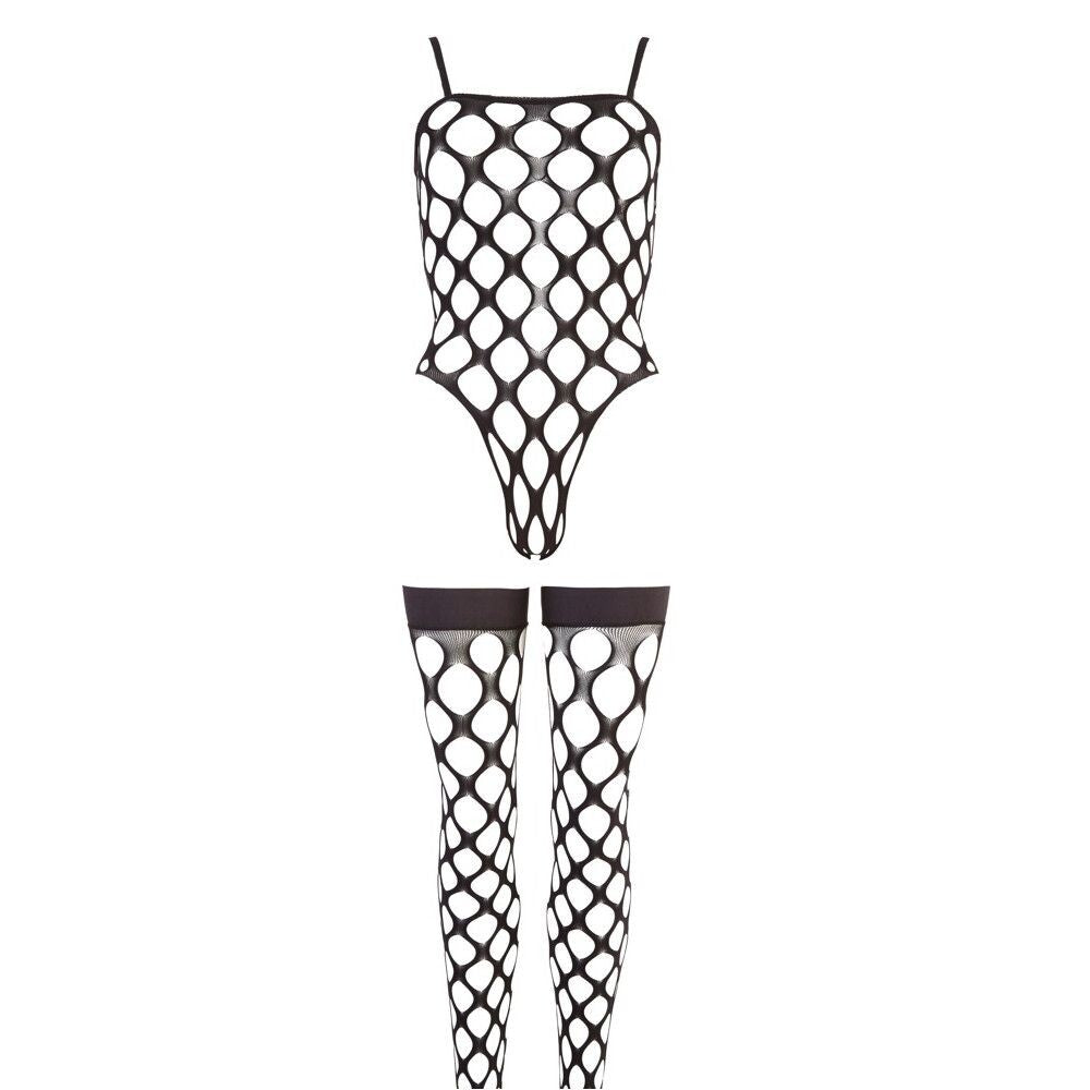 Body e Calze Sexy Fabulous Nero - Erotika Shop