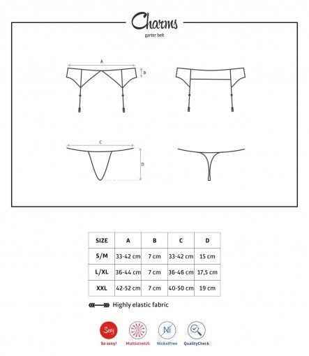 Guepiere e Perizoma Sexy Charms Nero