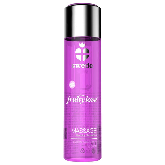 Olio Massaggi Riscaldante Rabarbaro Dolce e Lampone - Erotika Shop