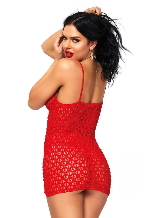 Abito Sexy Mini Dress With G-String Rosso - Erotika Shop