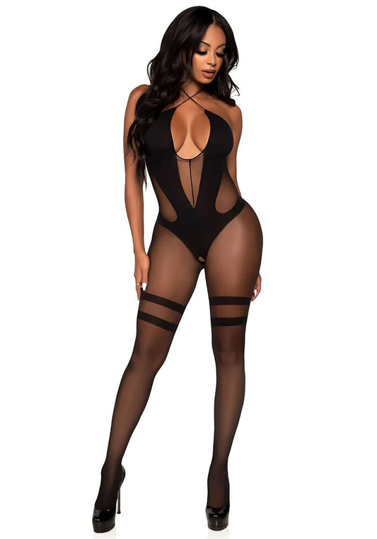 Tuta Sexy Keyhole Twist Nero - Erotika Shop