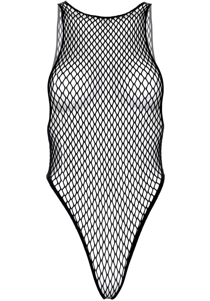 Body Sexy Net Snap Crotch Tank Nero - Erotika Shop