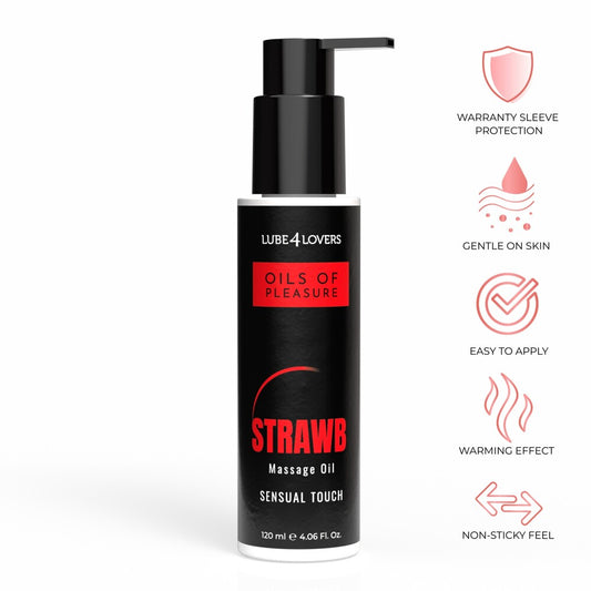 Olio da Massaggio Pleasure Fragola 120 ml - Erotika Shop